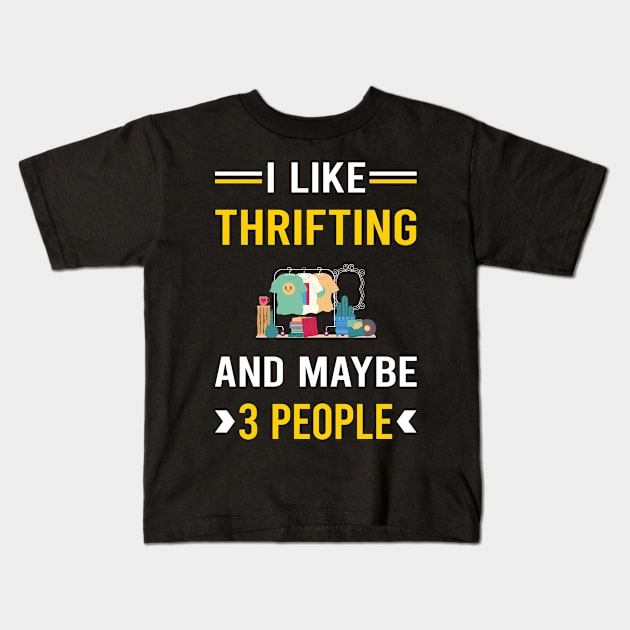 3 People Thrifting Thrift Kids T-Shirt by Bourguignon Aror